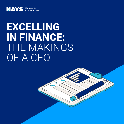 A blue image with an illustration of a clipbaord and the following text in white: Excelling in Finance: The Makings of a CFO